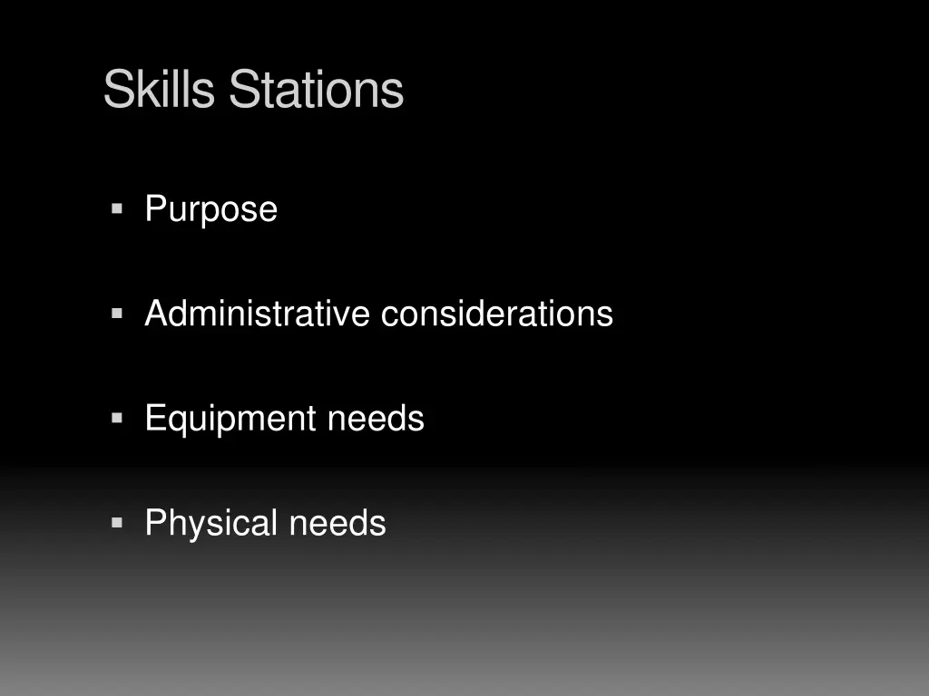 skills stations