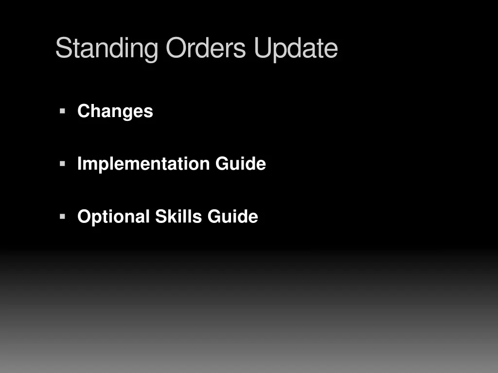 standing orders update 1