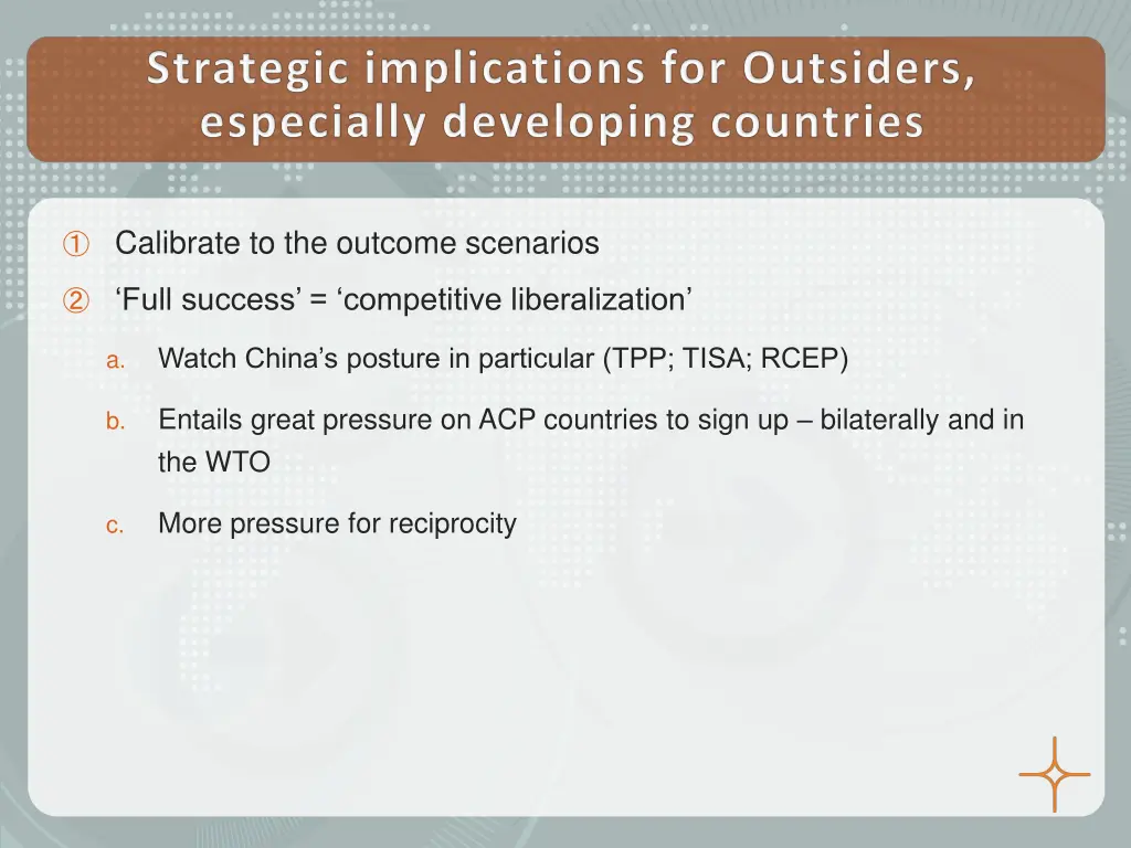 calibrate to the outcome scenarios