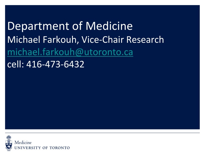 department of medicine michael farkouh vice chair