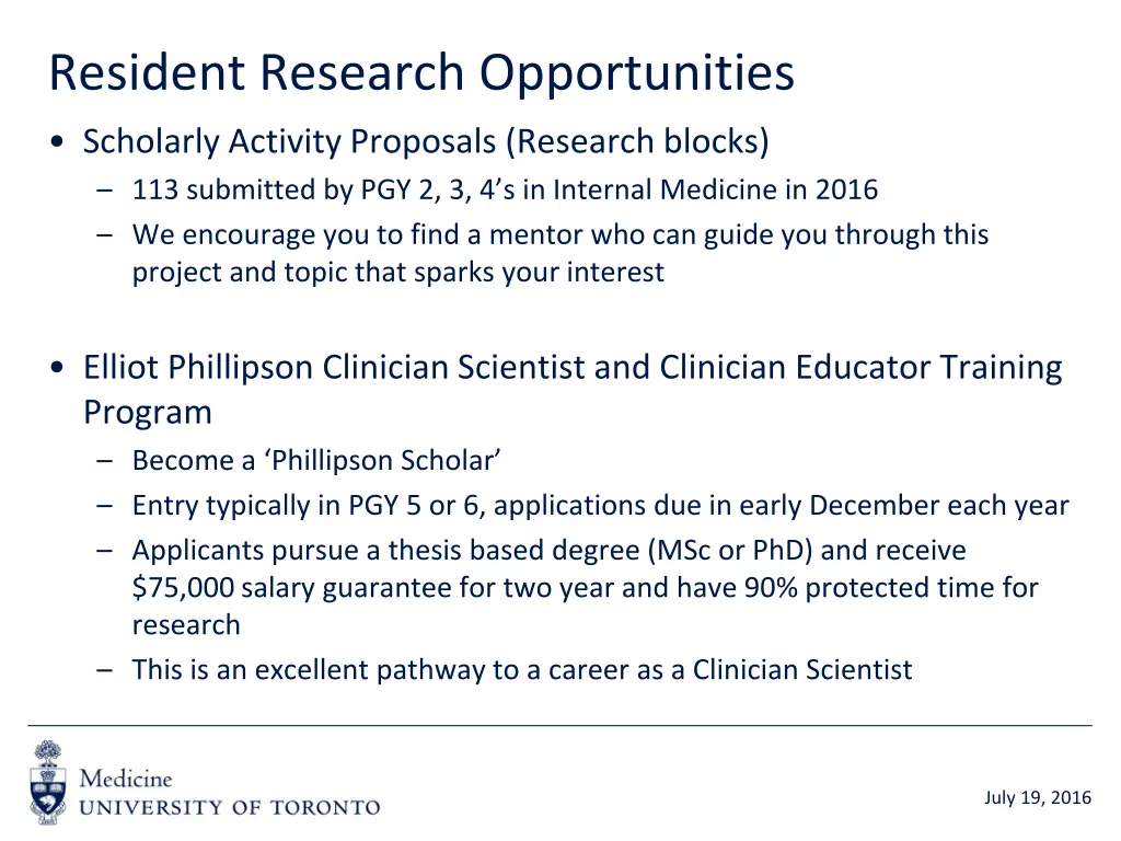 resident research opportunities