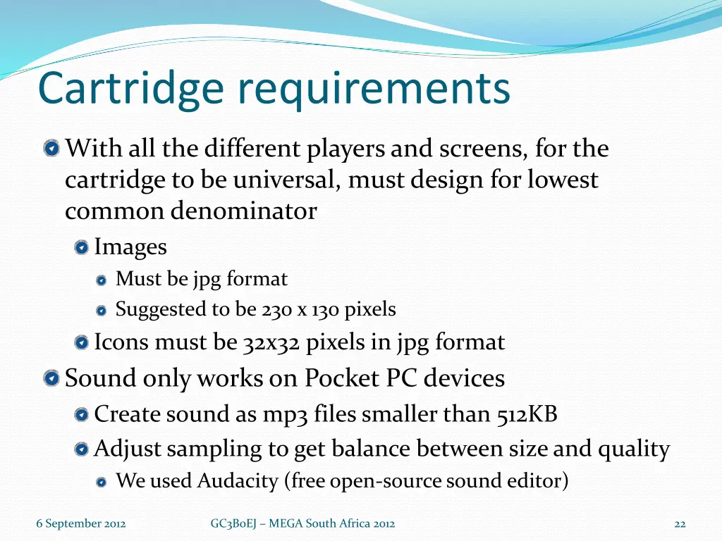 cartridge requirements