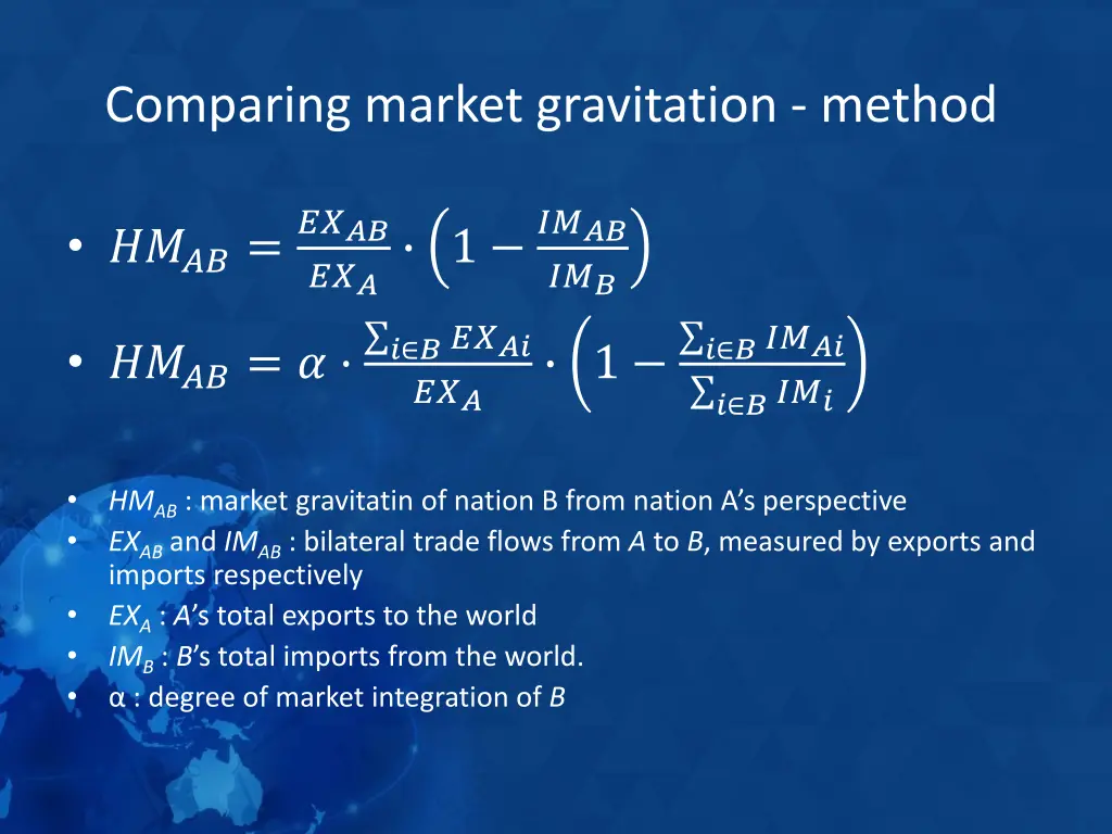 comparing market gravitation method