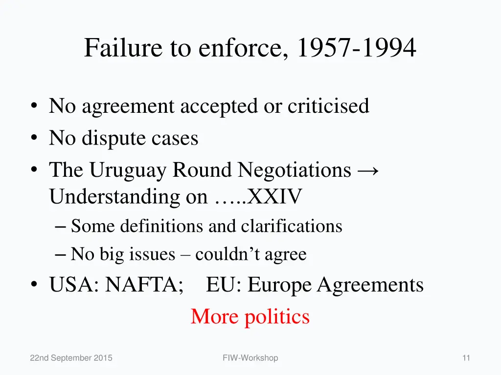 failure to enforce 1957 1994