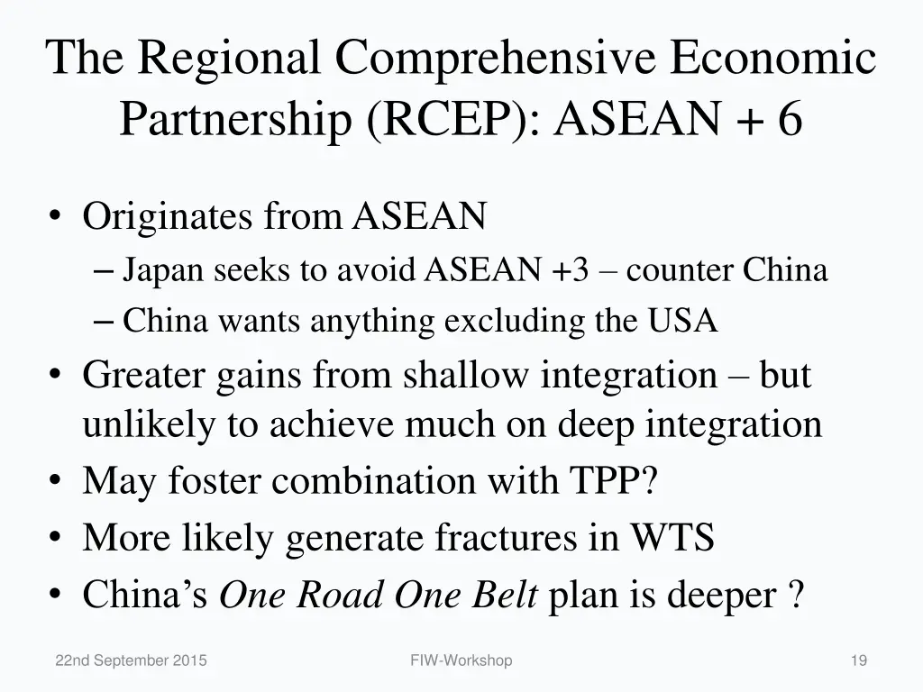 the regional comprehensive economic partnership