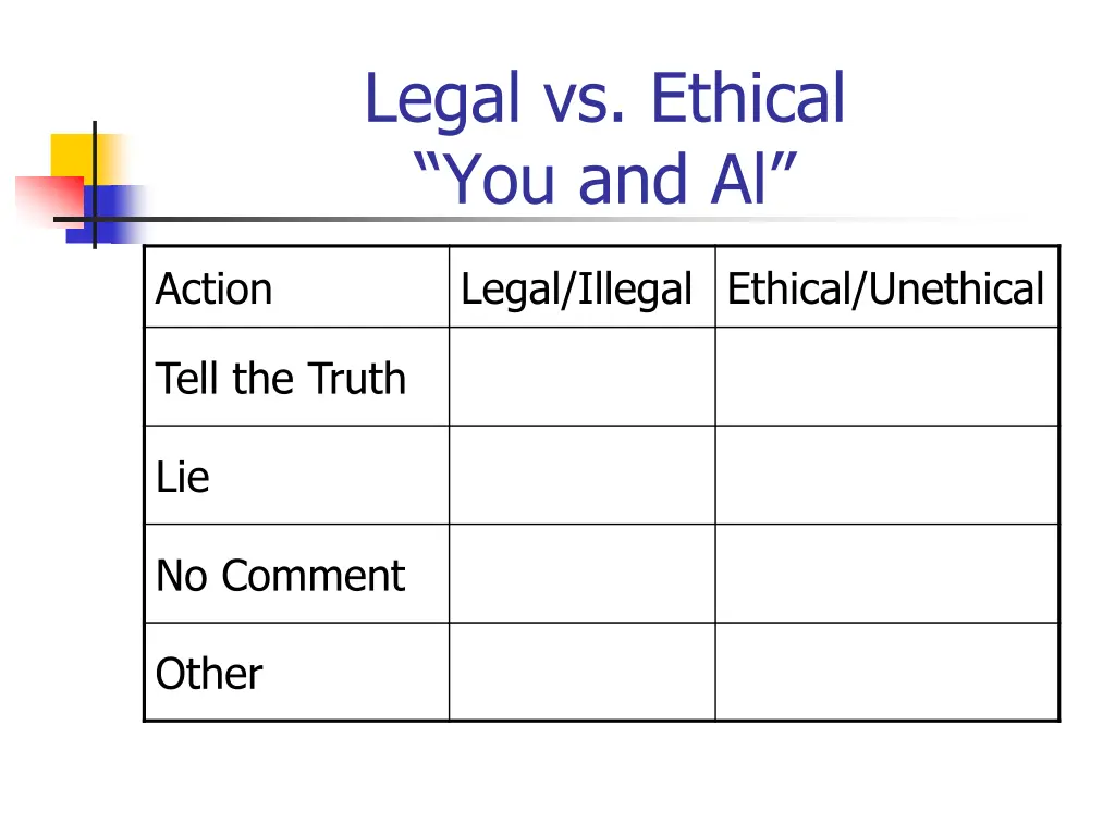 legal vs ethical you and al