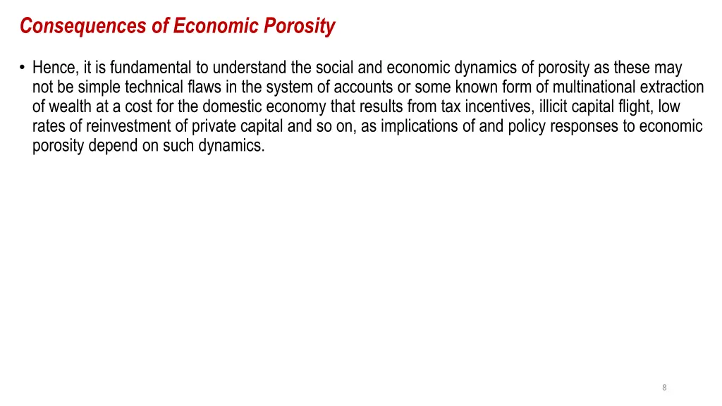 consequences of economic porosity 1