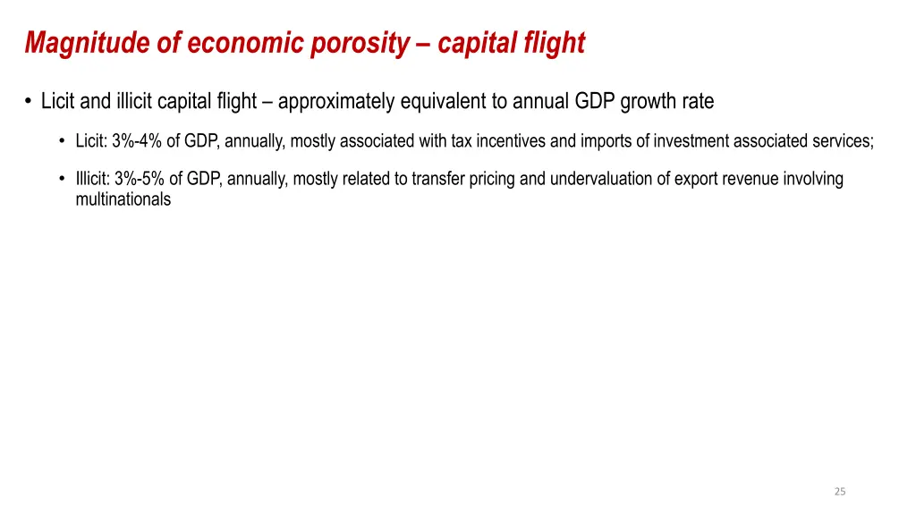 magnitude of economic porosity capital flight 1