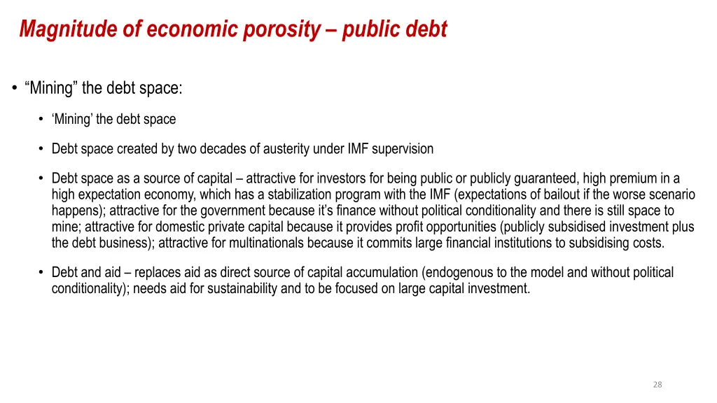 magnitude of economic porosity public debt 2