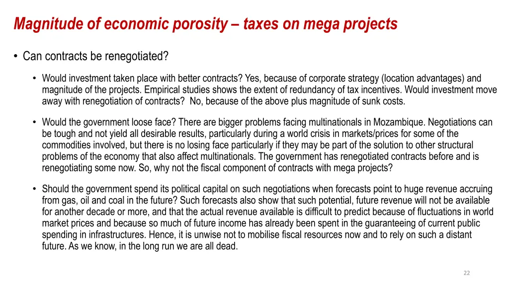 magnitude of economic porosity taxes on mega 4