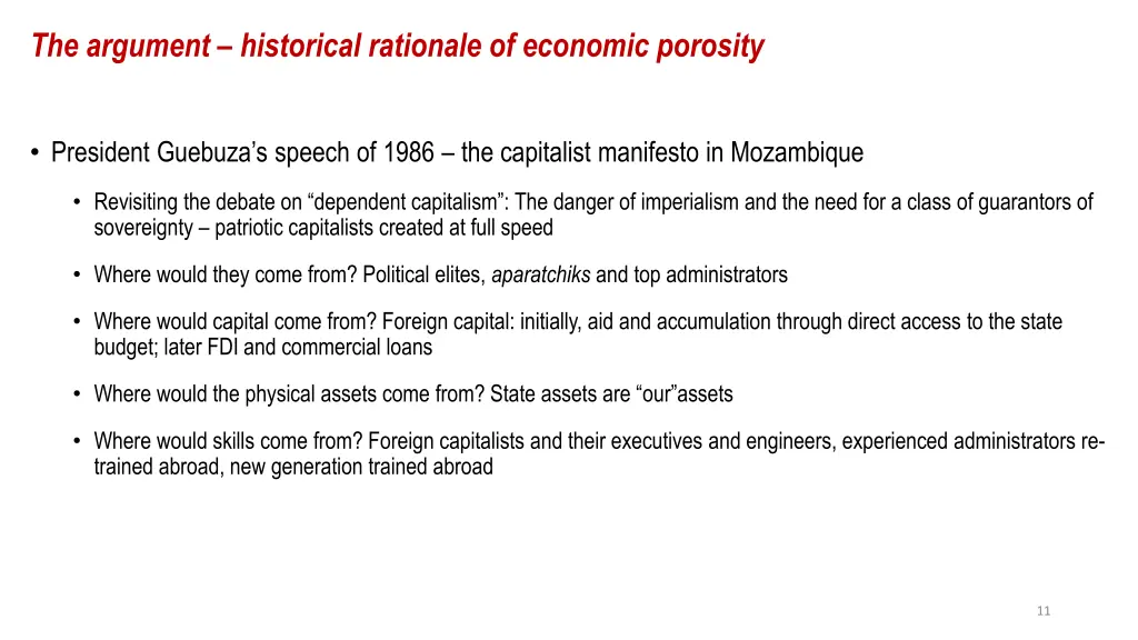 the argument historical rationale of economic 1