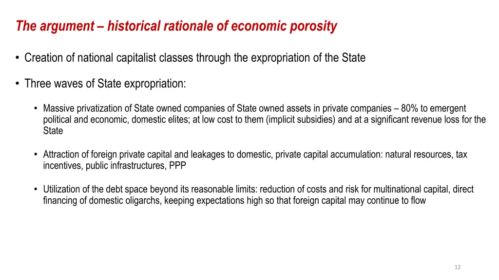 the argument historical rationale of economic 2