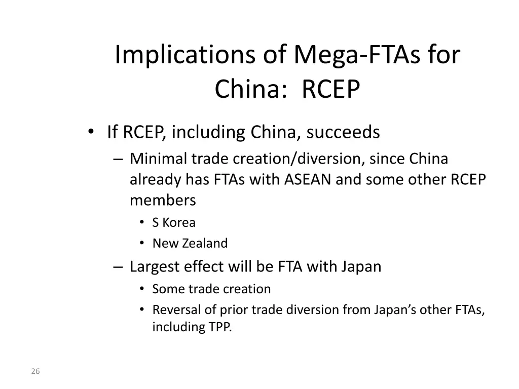 implications of mega ftas for china rcep