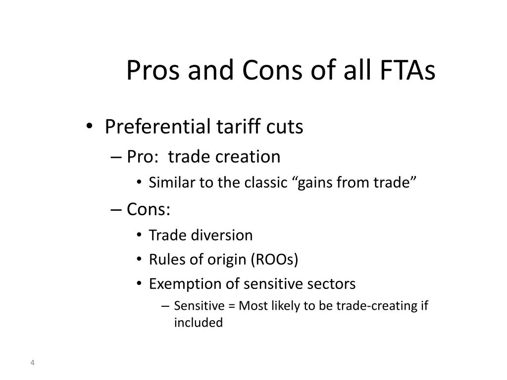 pros and cons of all ftas