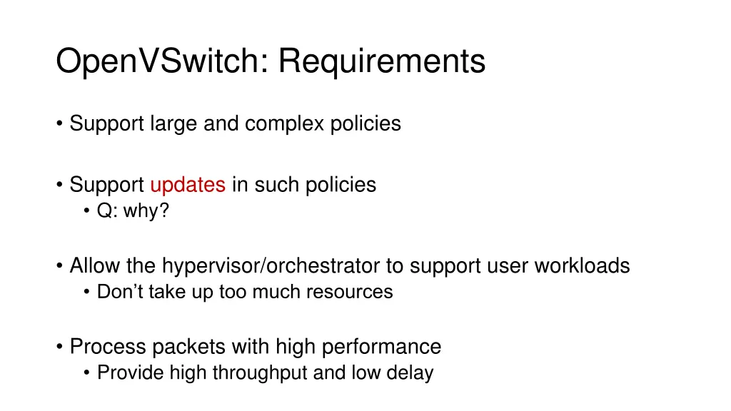 openvswitch requirements