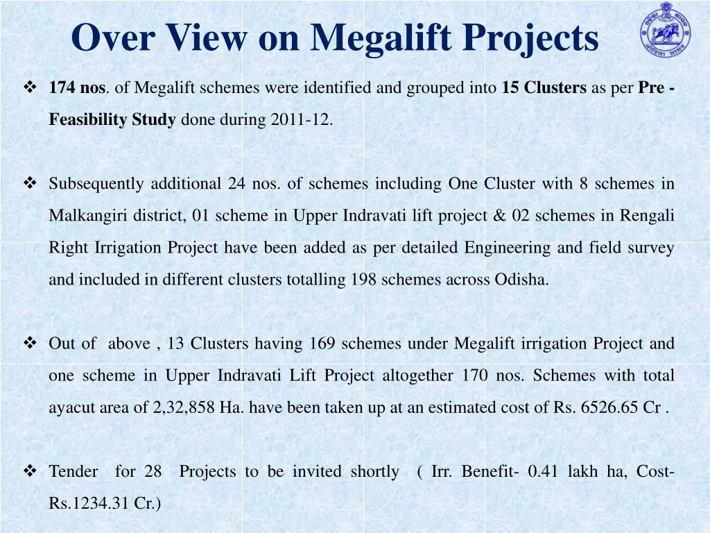 over view on megalift projects