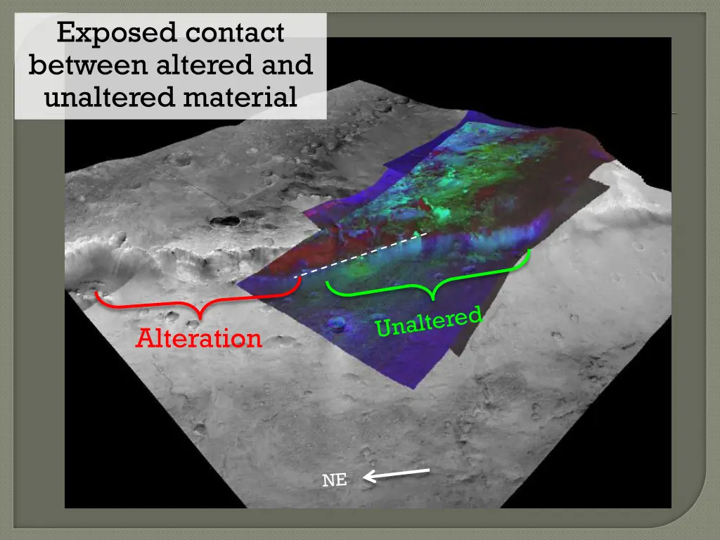 exposed contact between altered and unaltered