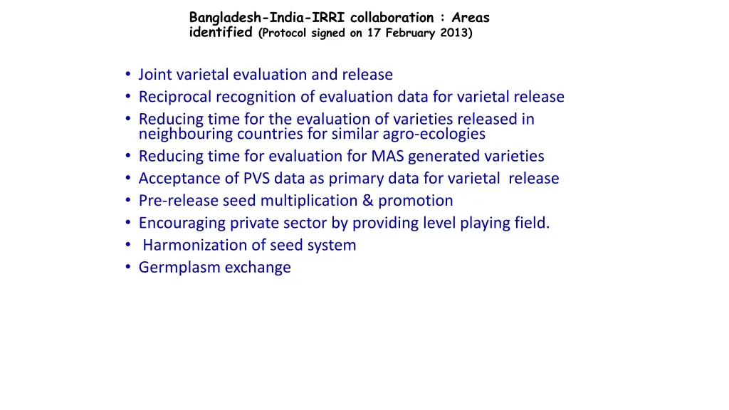 bangladesh india irri collaboration areas