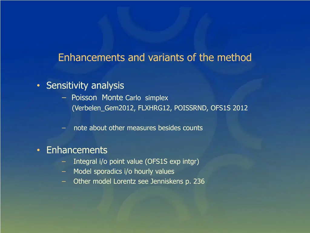 enhancements and variants of the method