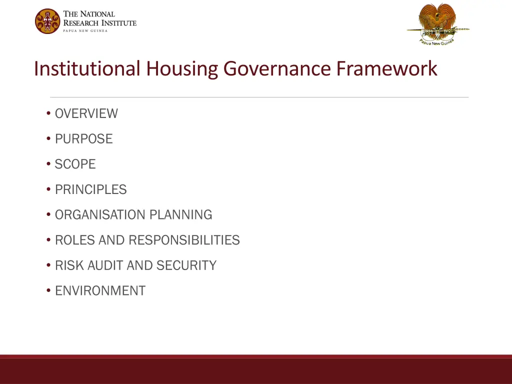 institutional housing governance framework