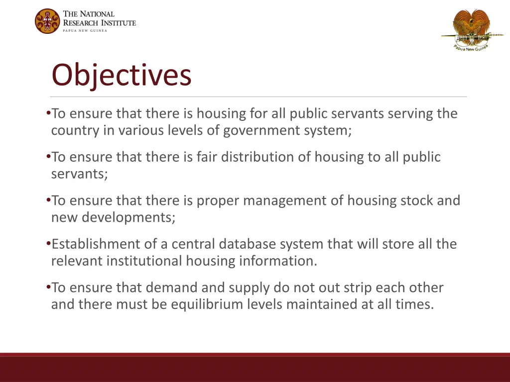 objectives