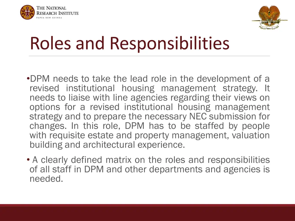 roles and responsibilities