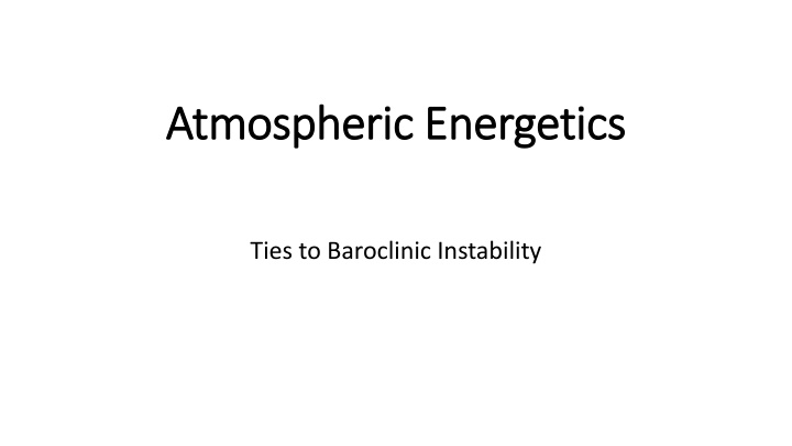 atmospheric energetics atmospheric energetics