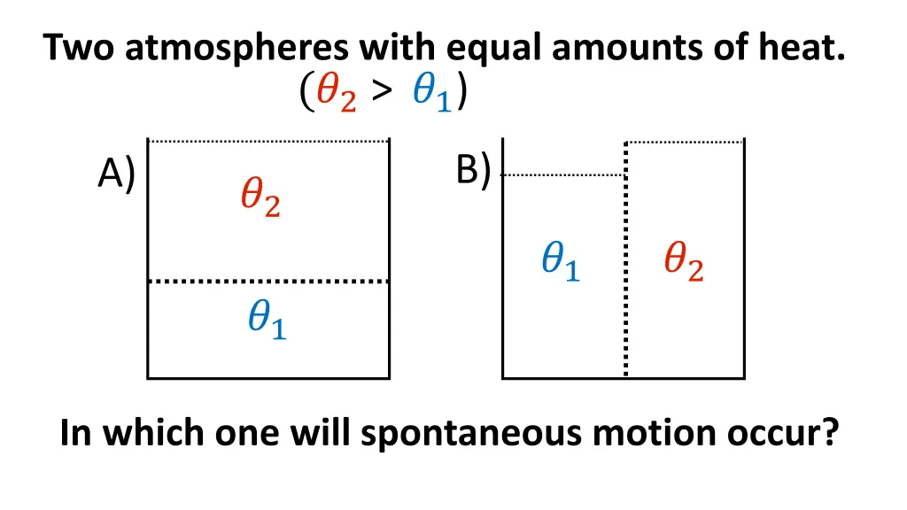 two atmospheres with equal amounts of heat 2 1