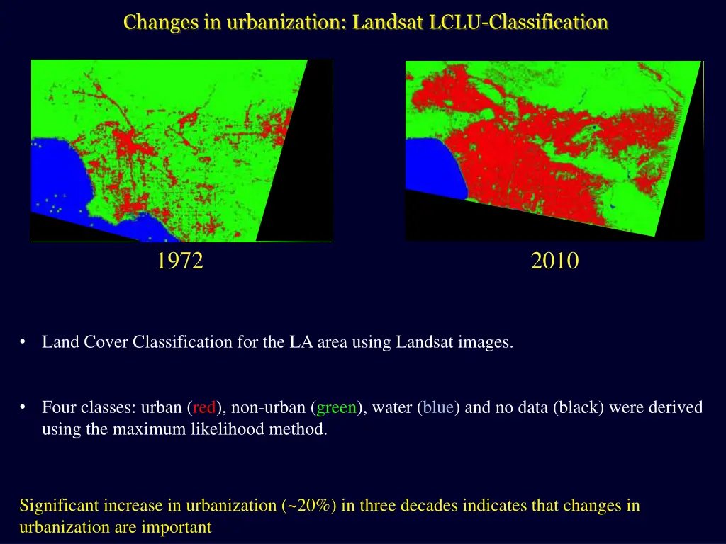 changes in urbanization landsat lclu