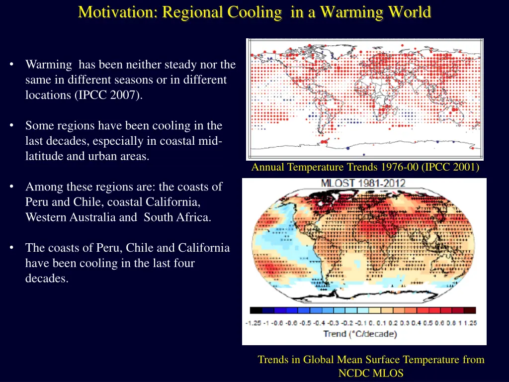 motivation regional cooling in a warming world