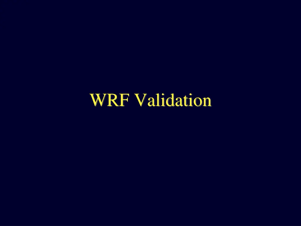 wrf validation