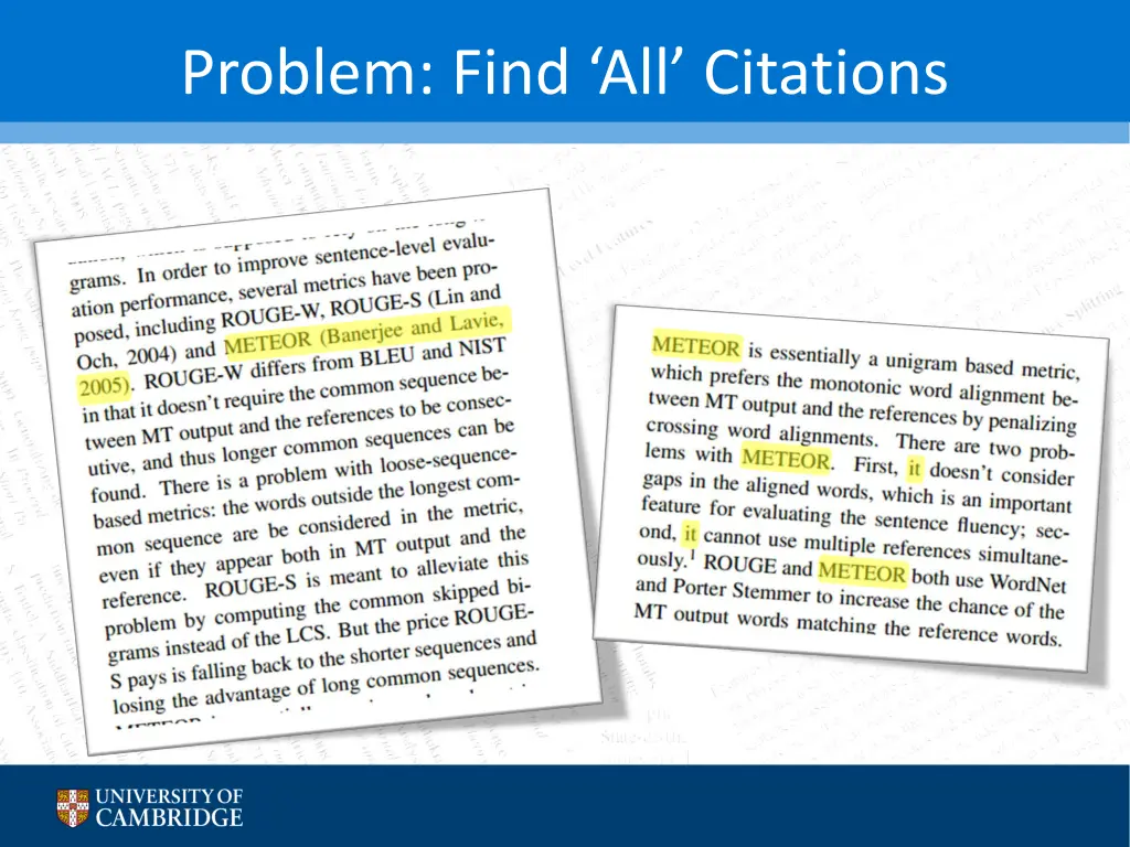 problem find all citations