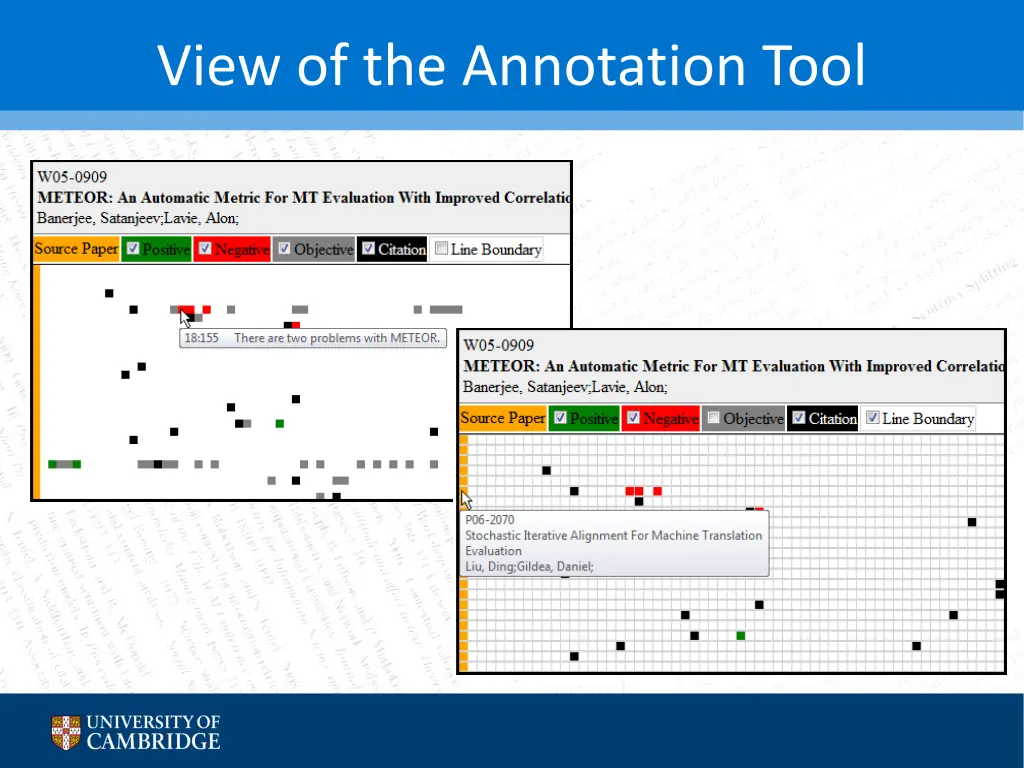 view of the annotation tool