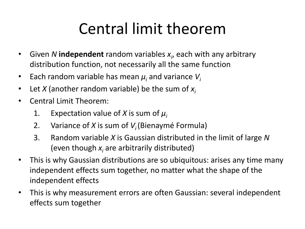 central limit theorem