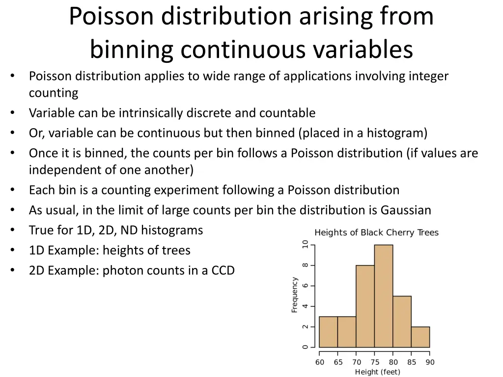 poisson distribution arising from binning