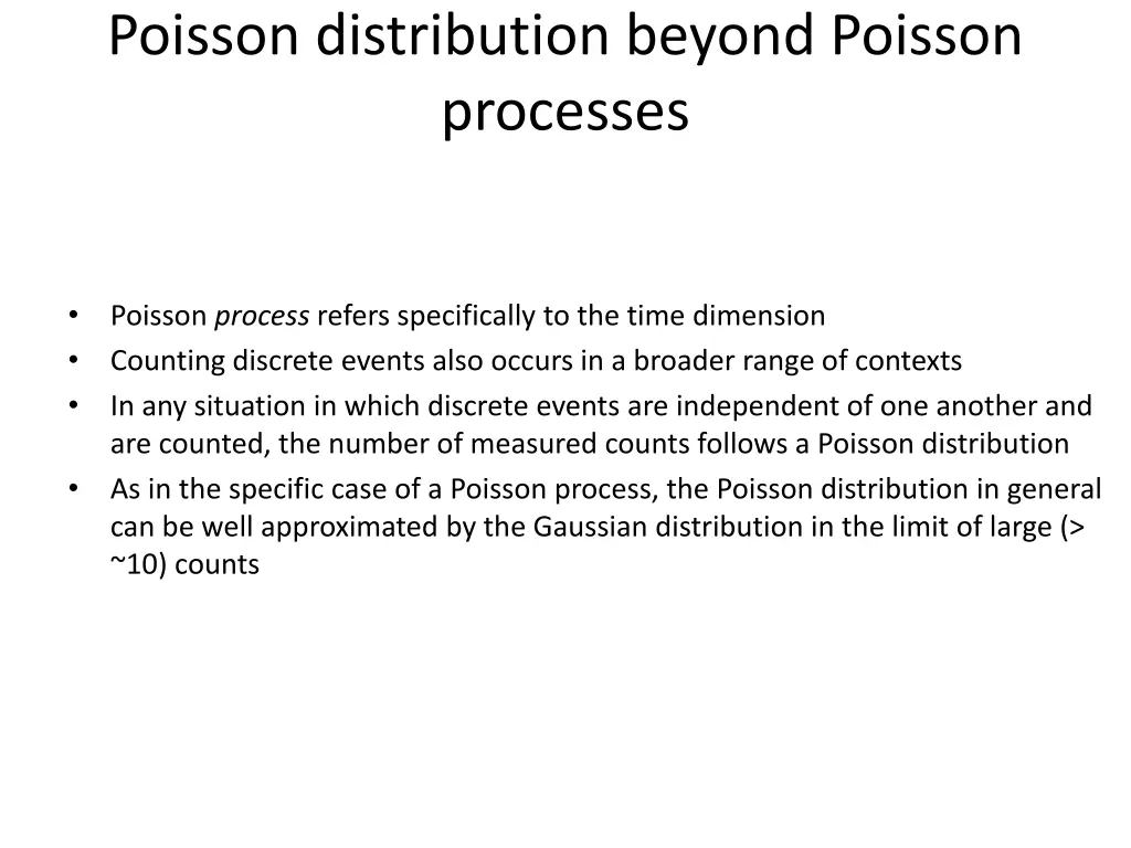 poisson distribution beyond poisson processes