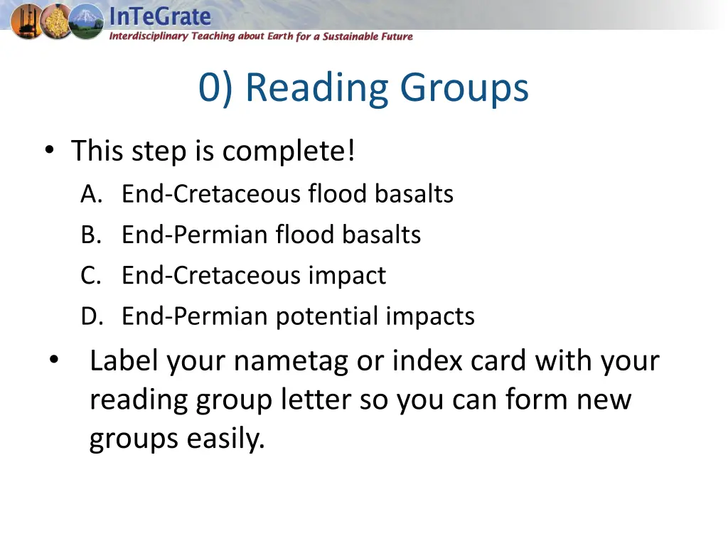 0 reading groups