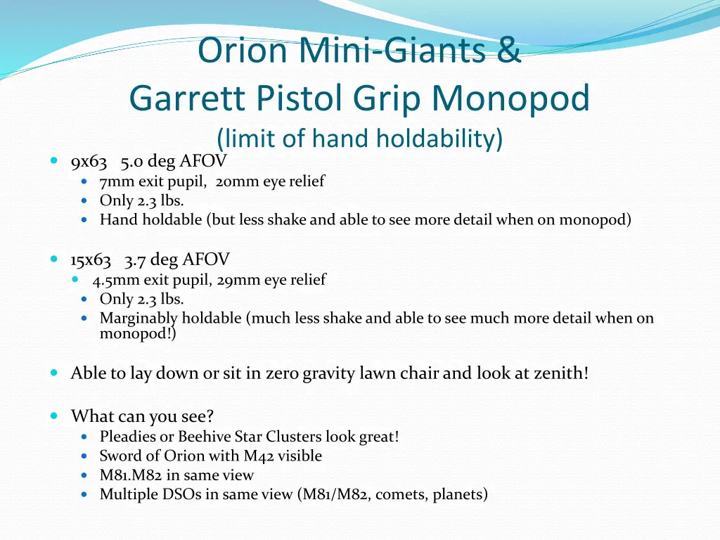 orion mini giants garrett pistol grip monopod