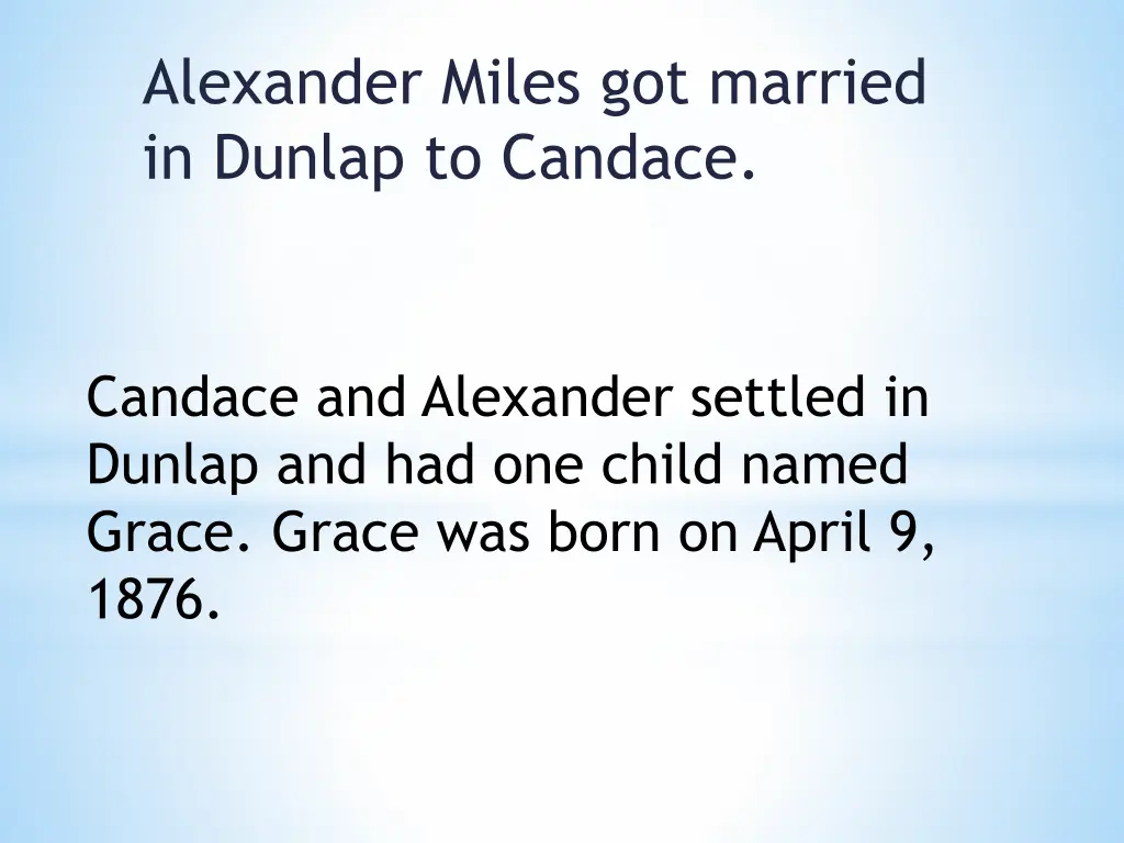 alexander miles got married in dunlap to candace