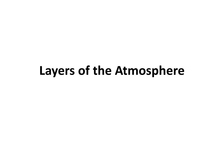 layers of the atmosphere