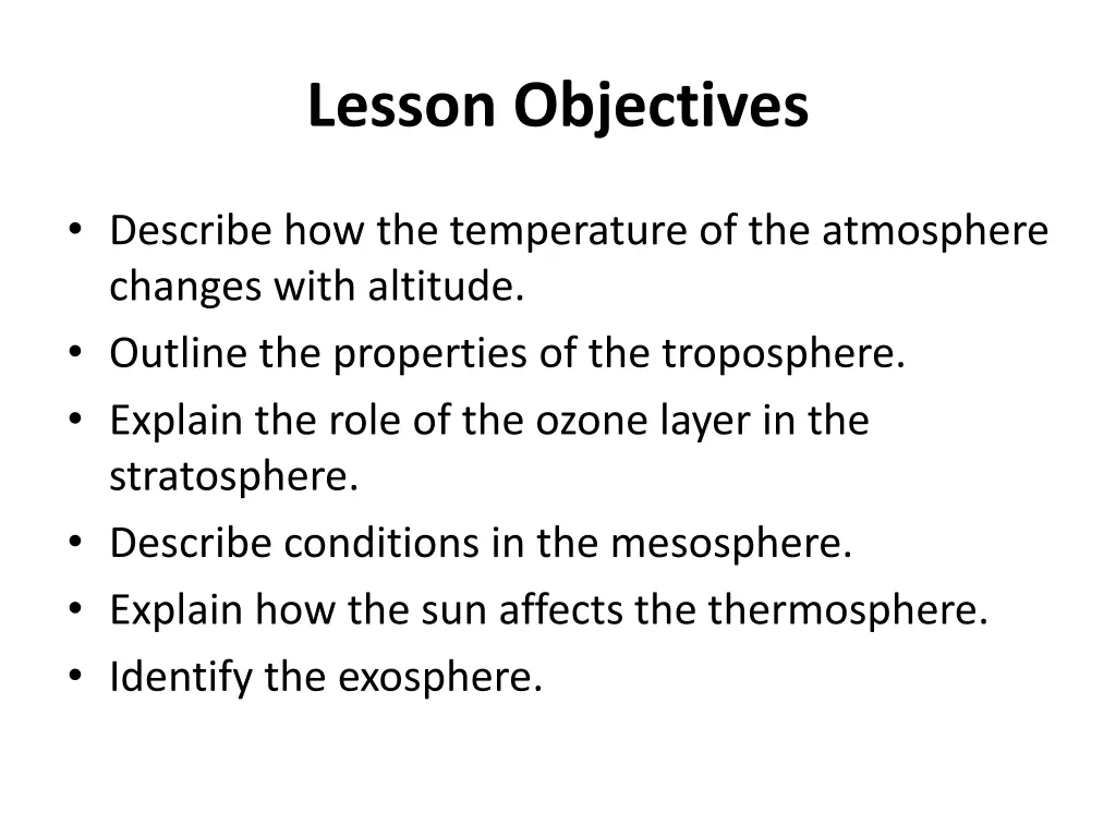 lesson objectives