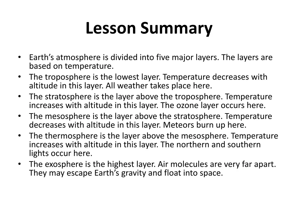 lesson summary