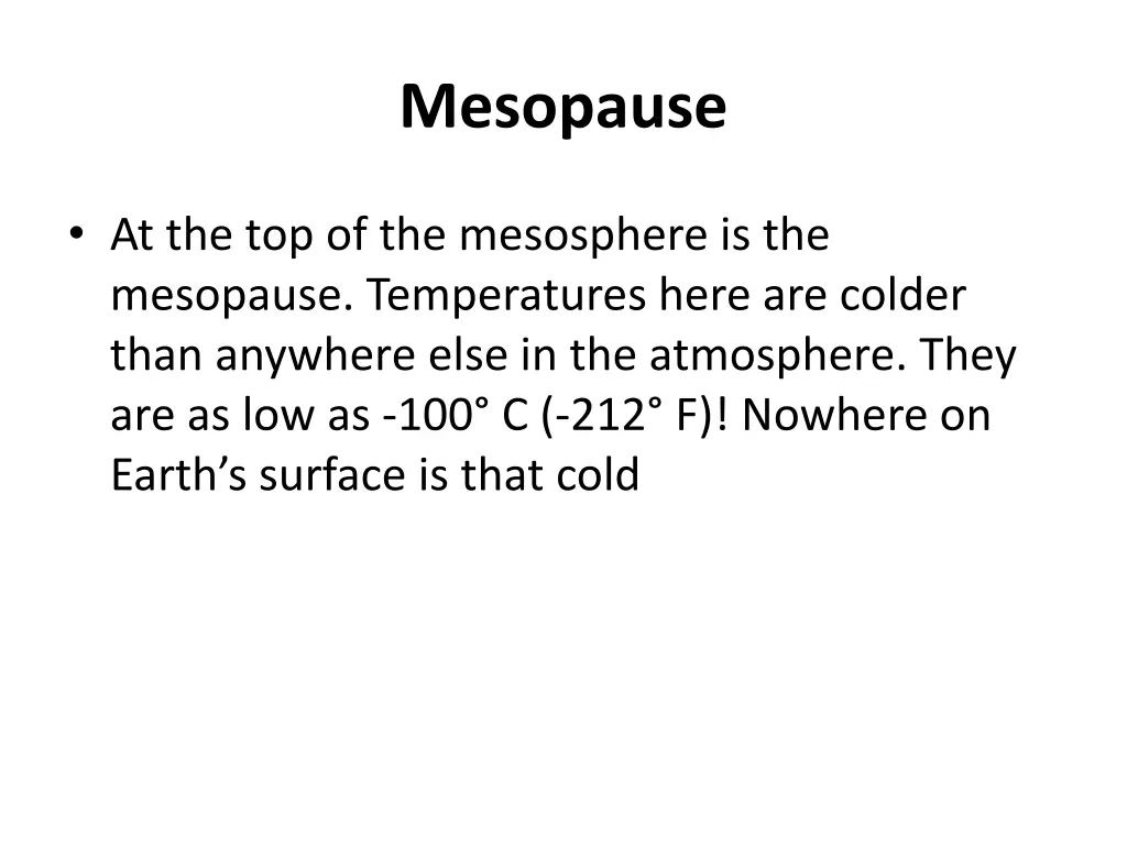 mesopause