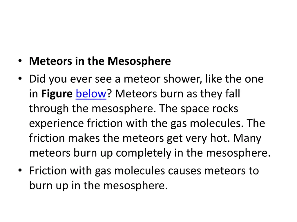 meteors in the mesosphere did you ever