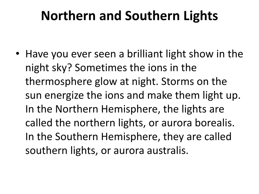 northern and southern lights