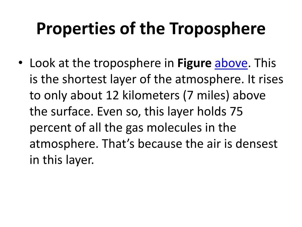 properties of the troposphere