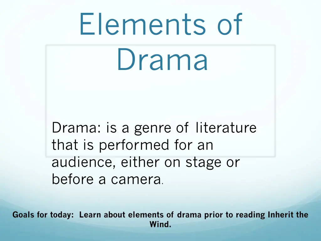 elements of drama 1