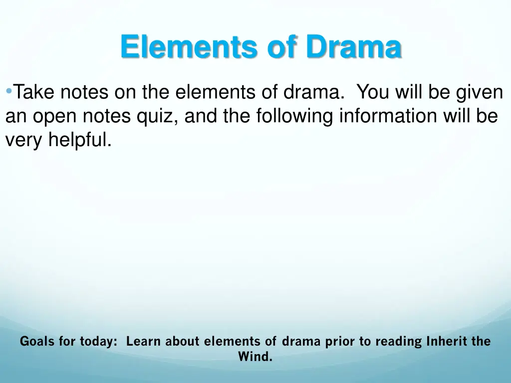 elements of drama