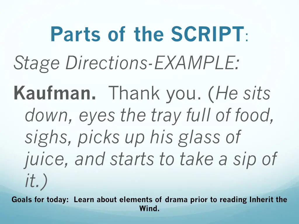 parts of the script stage directions example