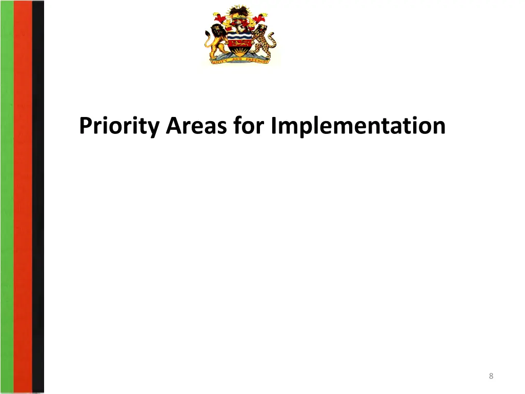 priority areas for implementation